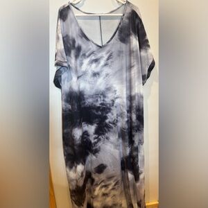 SHEIN Maxi Dress Tie-Dye Short Sleeve Tee